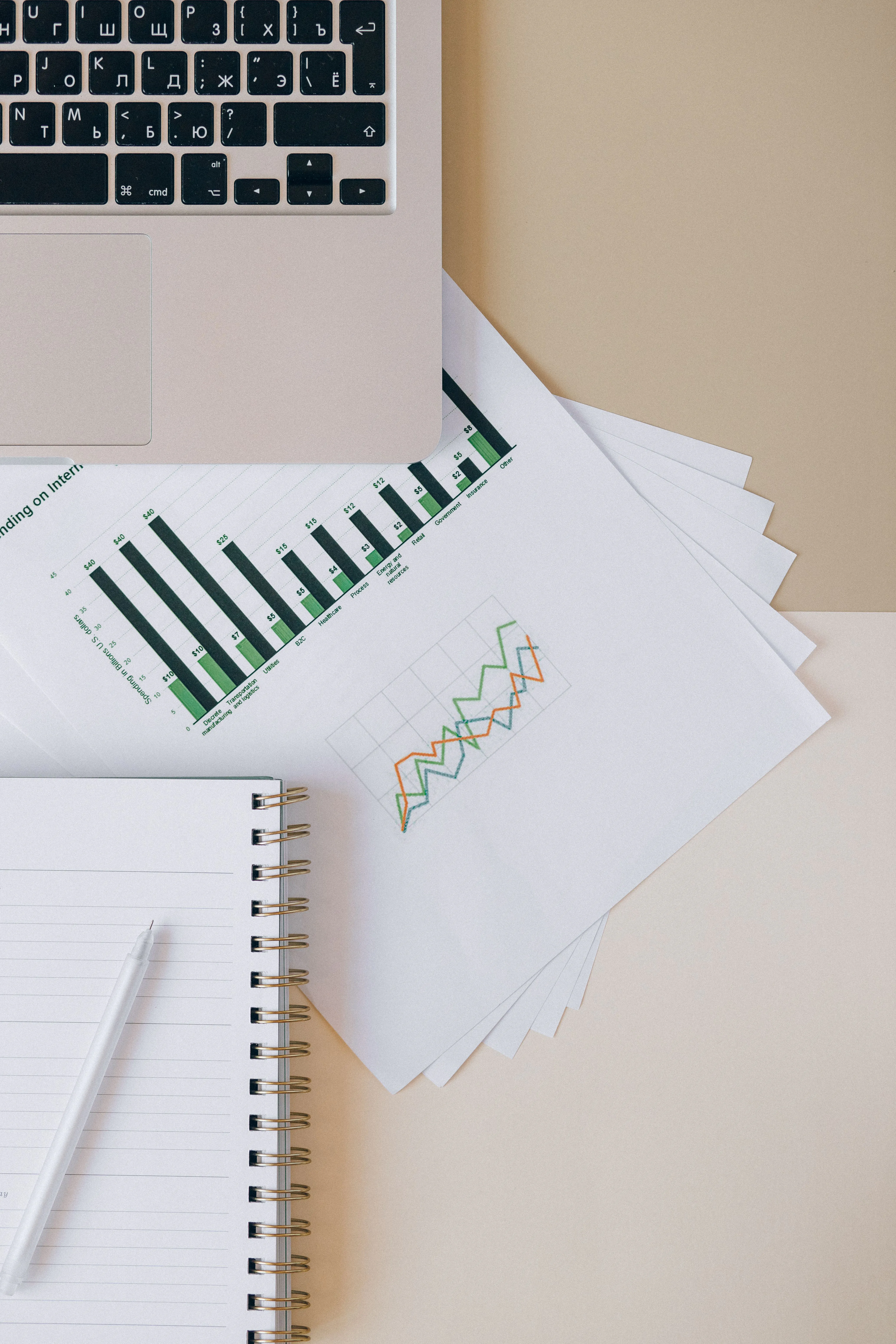 Financial charts and business planning documents for Slough clients